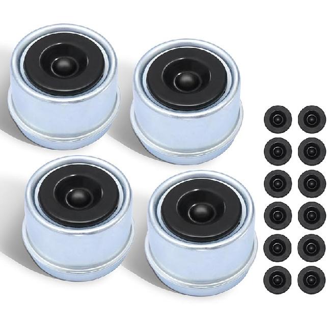 4 ШТ. 1,98 Дюйма Пыльники Ступицы Оси Прицепа Крышки Смазки Ступицы с 12 Резиновыми Заглушками Для Осей Прицепа Dexter EZ Lube 2000-3500 Фунтов, Кемпера, Автодома, Лодки