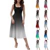 Женское повседневное модное платье миди с круглым вырезом без рукавов и боковыми карманами