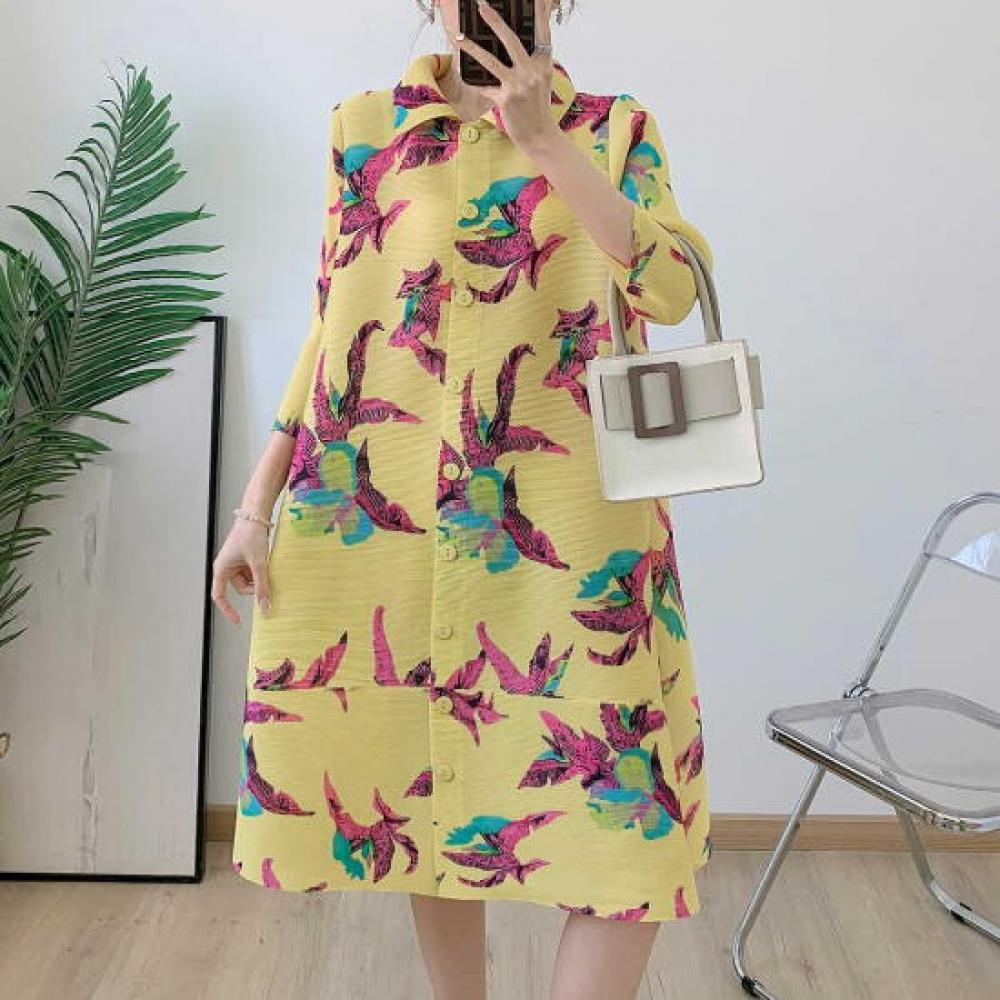 Plara Pleated Tropical Floral Dress Up To 88