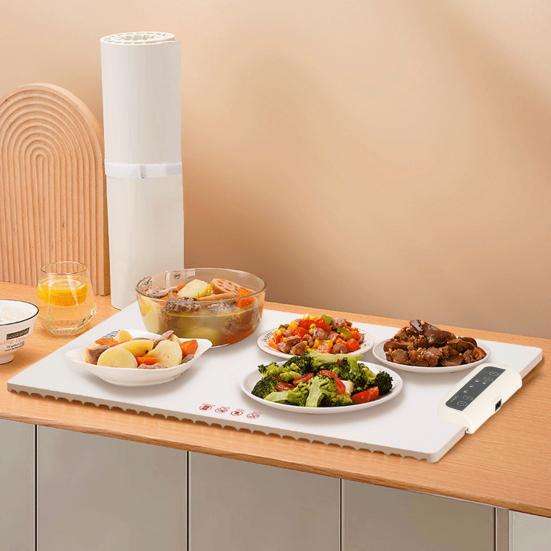 Электрический подогреваемый поднос с регулируемой температурой, складная конструкция, быстрый нагрев, подогреватель еды, подставка под столовые приборы