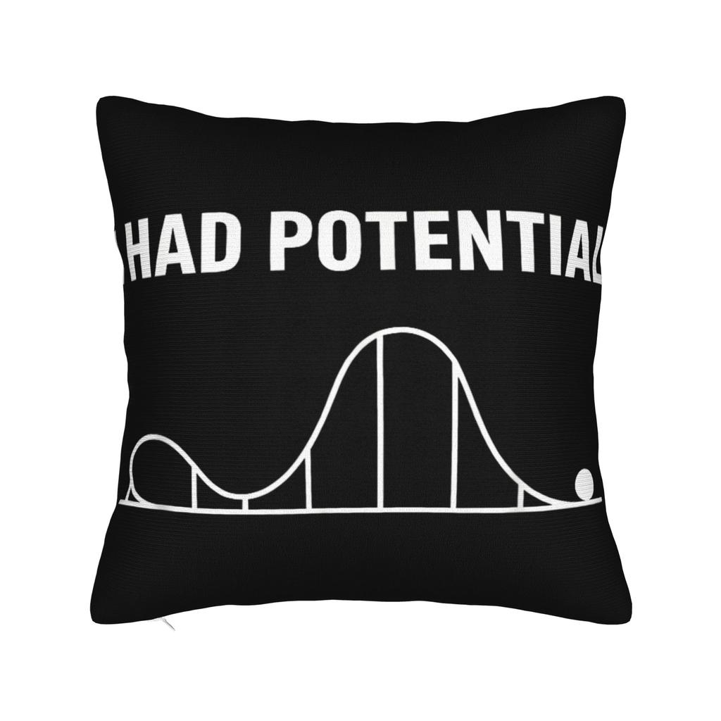 Funny I Had Potential Pillow Case Print Pillow Cover Funny Pillowcases For Sofa Car Home Decor