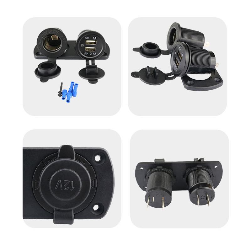 Автомобильный мотоцикл 12 В-24 В адаптер питания двойной USB зарядное устройство розетка для крепления на панели