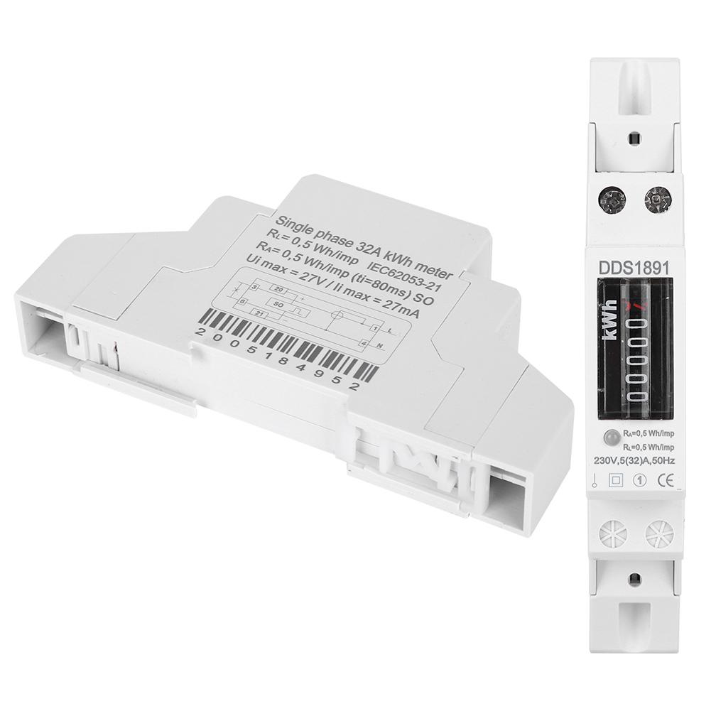 Однофазный счетчик DDS1891 Высокоточный 2P LCD Счетчики электроэнергии для рельсовой энергии 50 Гц 230 В