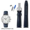 Высококачественный плетеный ремешок для часов из коровьей кожи для IWC IW344205 IW371614 IW500713 PORTUGIESER Portofino Синий мягкий кожаный ремешок для часов 22 мм