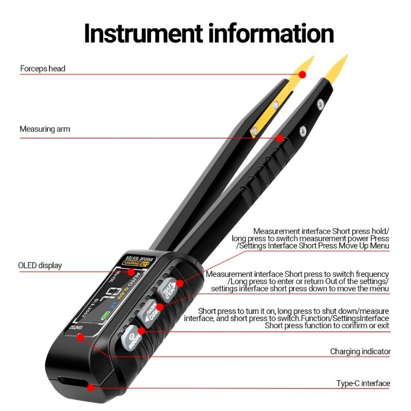 Portable Tester for Electronic Component Small  Electronic Component Tester Easy Carry for Engineers & Technicians