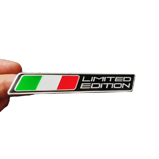 Aluminum Motorcycle Sticker of Italian Flag, Limited Edition for Rear of Cars, Motorcycles and Bicycles