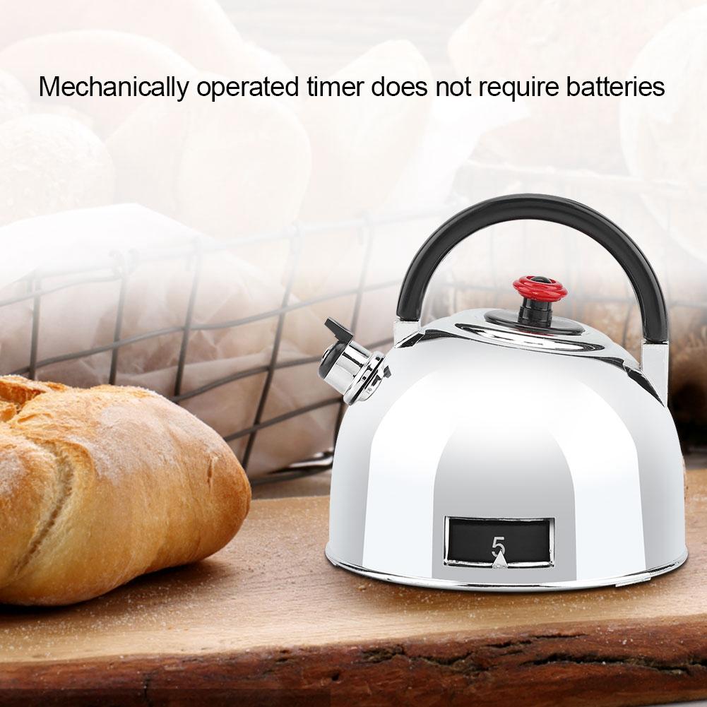 60 Minute Mechanical Kitchen Timer, Stainless Steel Wind Up Timer with Loud Alarm, for   Salon School   Cooking Baking