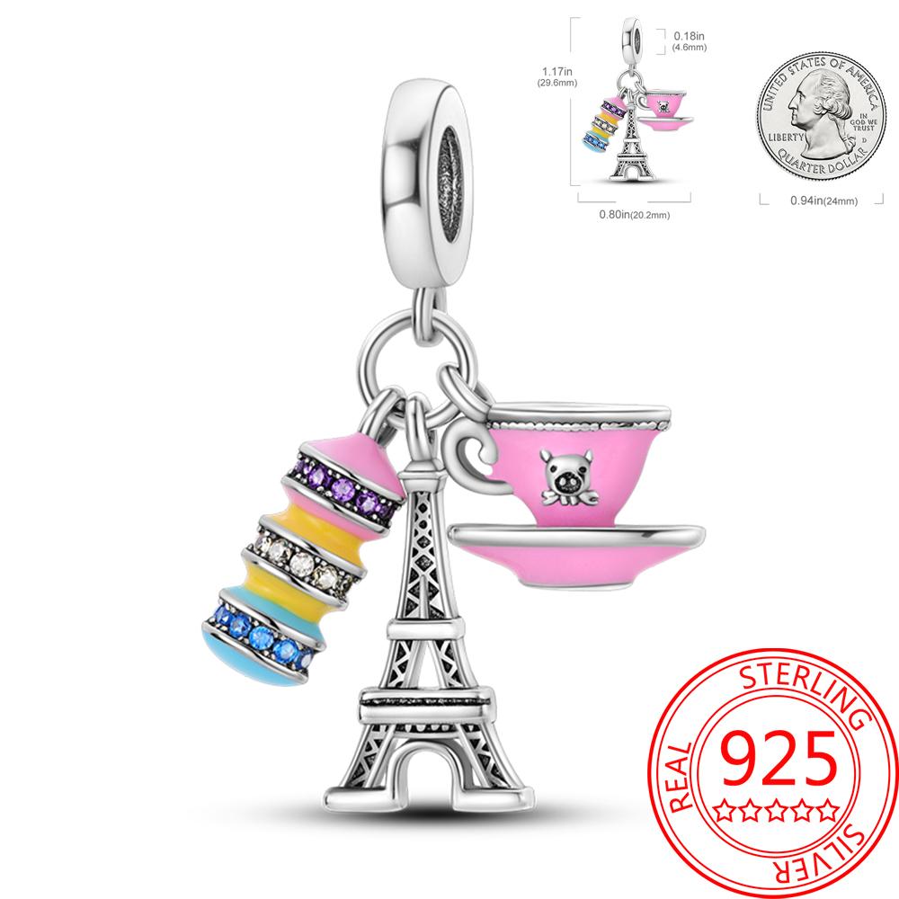 Copper Metal Paris Tower Aircraft Travel Charm Bead Component Pendant Bead Component Bead Components Compatible With Charm Bead Component Authentic