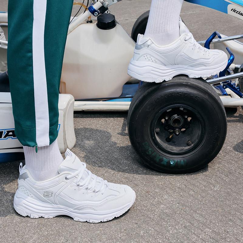Skechers I-Conik Panda Обувь Классическая Ретро Толстая Подошва Нескользящая Износостойкая Дышащая Легкая Увеличение Роста Низкие Папины Ботинки 88888250-WHT