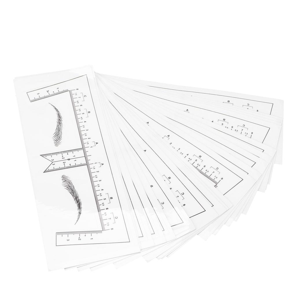 50Pcs Transparent Eyebrow Stencils Stickers Microblading Eyebrow Ruler SelfAdhesive Brow Sticker