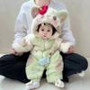 Детский комбинезон осень-зима, плюшевый, толстый, теплый, зимняя куртка для малыша, милая верхняя одежда, комбинезоны