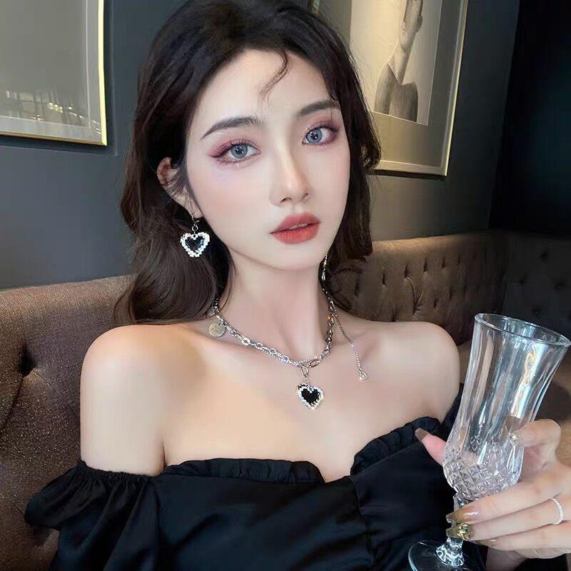 Милые и классные малышки ~ Слегка инкрустированное цирконием ожерелье Love для женщин в стиле хип-хоп, универсальная цепочка на шею, цепочка на ключицу