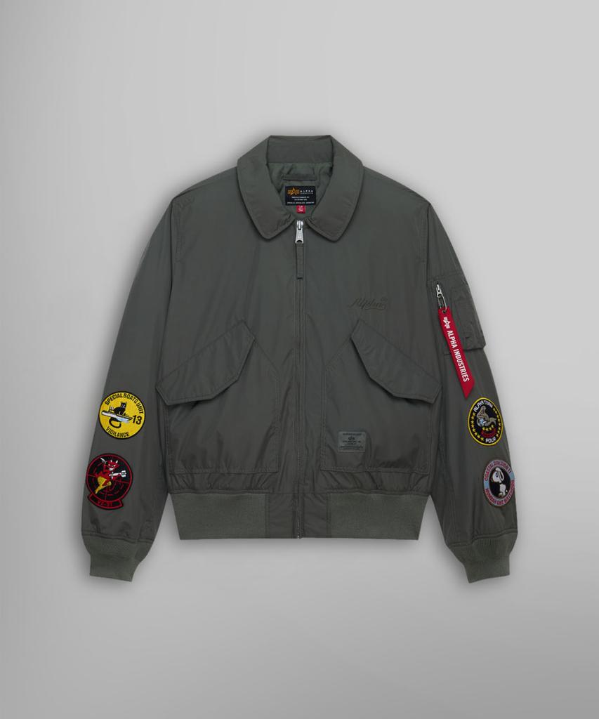 Alpha Industries CWU-36/P Свободная летная куртка с нашивками Цвет: Полевой серый