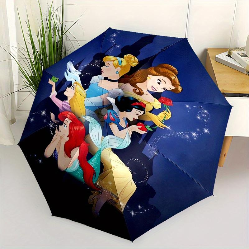 Princesses, Castle Automatic Opening and Closing Umbrella, Compact Travel Umbrella, Lightweight and Portable, Suitable for Beach Commuting B