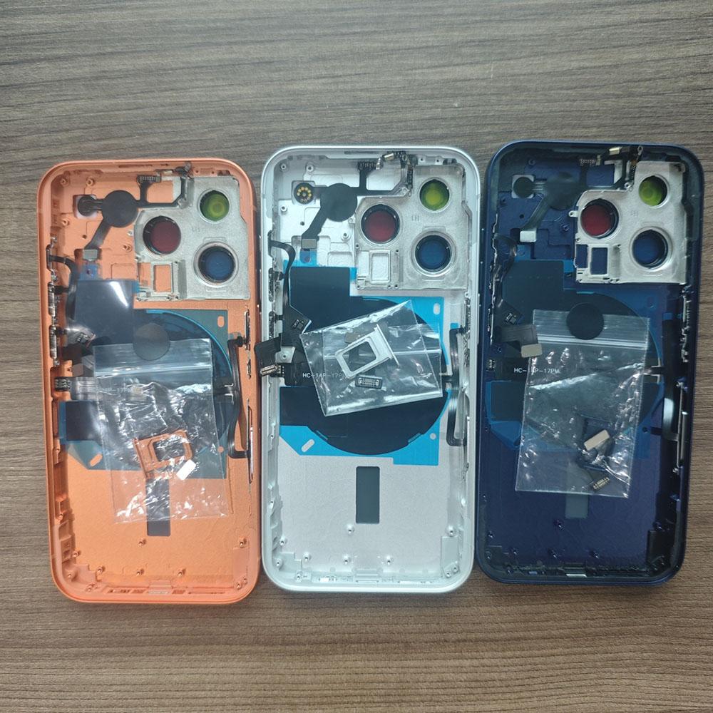 Back Rear Housing For Iphone 14 Pro To 17 Pro Pre-Install Buttons Middle Frame Housing 14Pro Convert To 17Pro + Sim Tray+ Flex