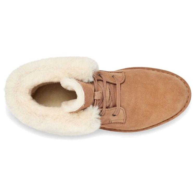 UGG Женские замшевые теплые винтажные удобные короткие зимние сапоги Weylyn длиной до середины голени, каштановые 1120703-CHE