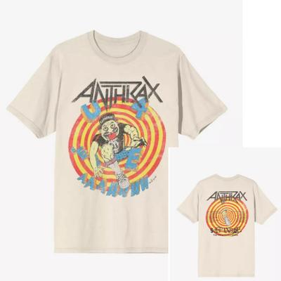 Anthrax Step Inside Tour Футболка с принтом Хлопок Графическая футболка Унисекс Унисекс Летняя Уличная одежда