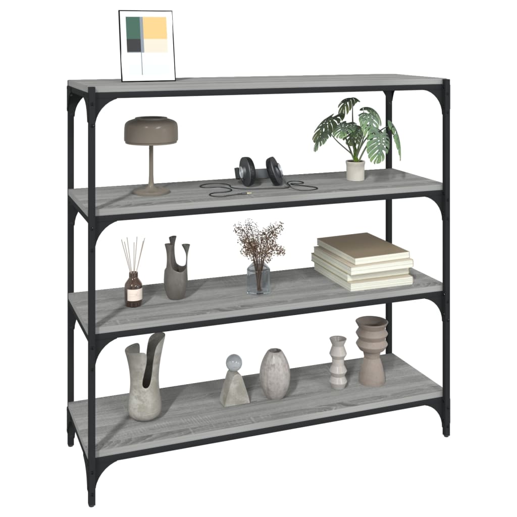 Bookshelf Gray Sonoma 100 x 33 x 100 cm Engineered Wood and Steel
