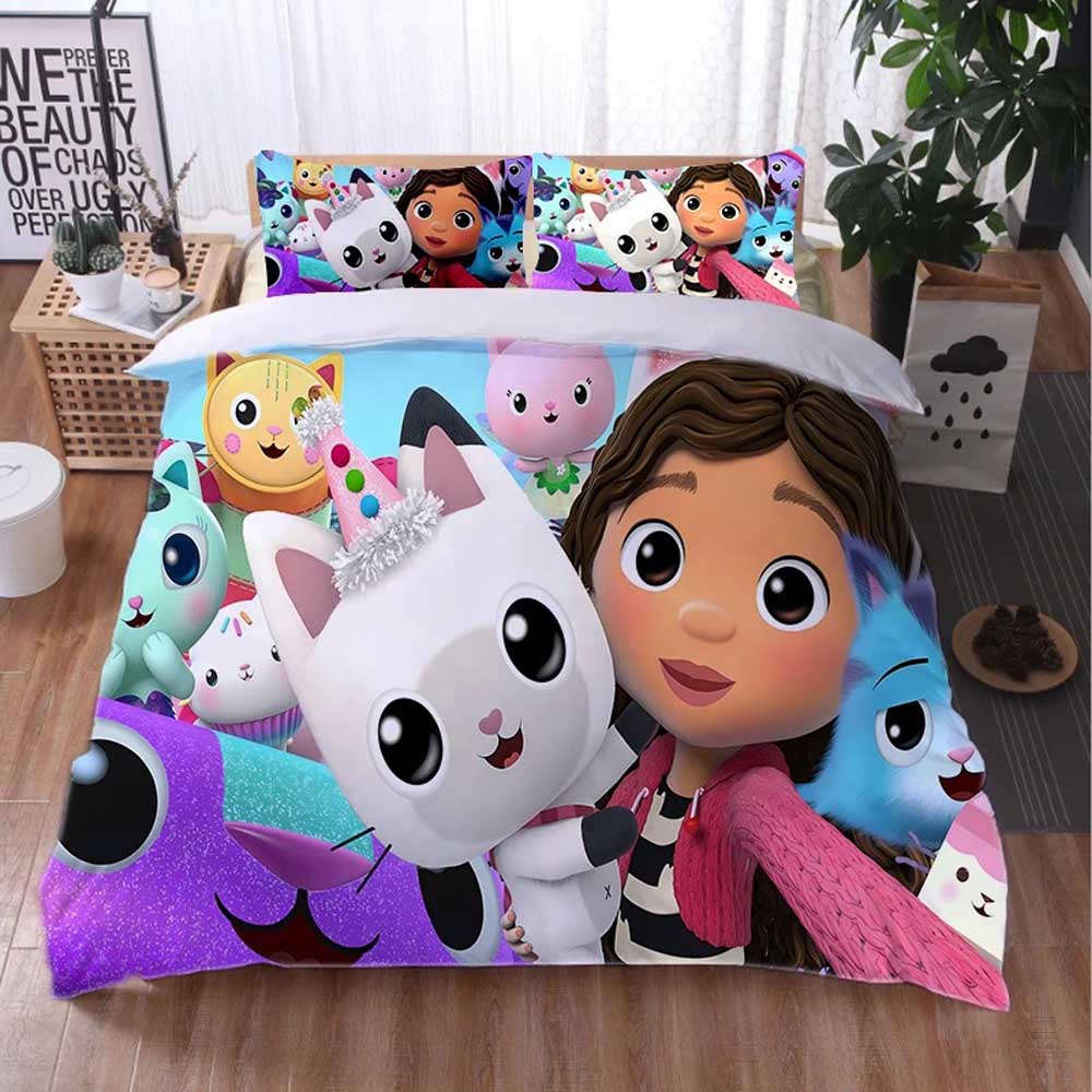 G-Gabbys Doll house 3D Printed Duvet Case Pillowcase Bedding Set Twin Full King for Kids Adults Bedroom