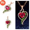 Привет Роскошный бриллиантовый рубин персиковое сердце подвеска ожерелье цепочка для свитера День матери День рождения Юбилейное ювелирное изделие подарок