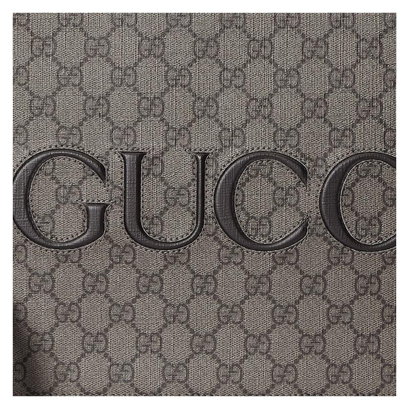 Gucci Логотип бренда застежка-молния Supreme холст холщовая сумка клатч мужская серая и черная