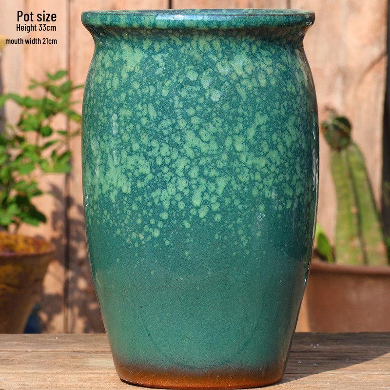 Large Wintergreen Bougainvillea Ceramic Flower Pot - Breathable, Tall Succulent & Tree Ceramic Jar
