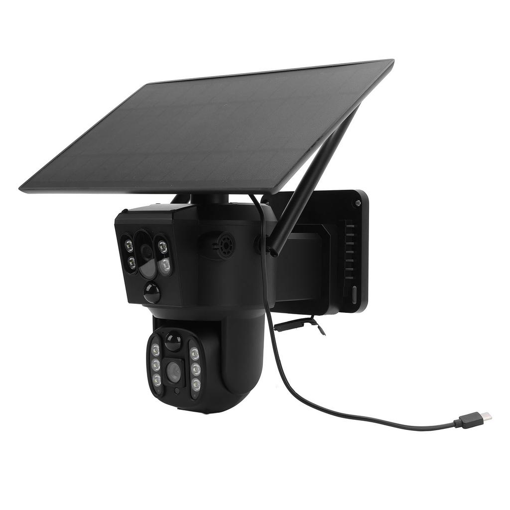 Solar Security Camera 8MP 4K Dual Lens Wireless Full Color Night Vision 2 Way Talk Human Detection I