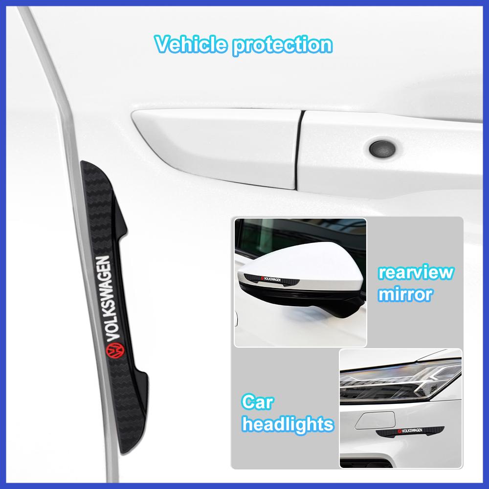 SLZPW1 New 4pcs Rubber Car Door Edge Protector Stickers Anti Collision Strips For VW Passat 4 Tiguan Golf CC Polo GTI Motion MTM Touran