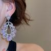 Серьги-капли со стразами 'Серебряная игла': Роскошные, Модные, Высококлассные Серьги-Гвоздики в Стиле Двора с Индивидуалистичным, Преувеличенным Дизайном.