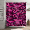 Pink Black Zebra Striped Shower Curtain Waterproof Bathroom Decoration
