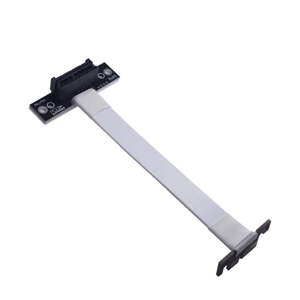 TISHRIC PCIE3.0 1X To X1 Cable 120MM Dual 90 Degree Right Angle PCIE X1 Extension Cable PCI Express 1X High-Speed Extender 8Gbps