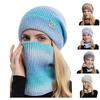 Women's Woolen Cap Thickening Warm Ear  Cold Knitting Cap Two Sets