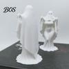 Resin-like Halloween Craft 3D Printed Ghost Bride Statue Ornament, Female Figure Sculpture with Dark Style Ornament Stable Base, Decorative Minimalist