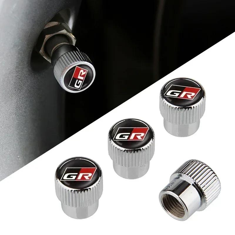 4pcs Car Wheel Tire Valve Caps Dustproof For Toyota GR Sport Gazoo Corolla Camry Tacoma Hilux Aqua CHR Avensis Prius Rav4 Yaris