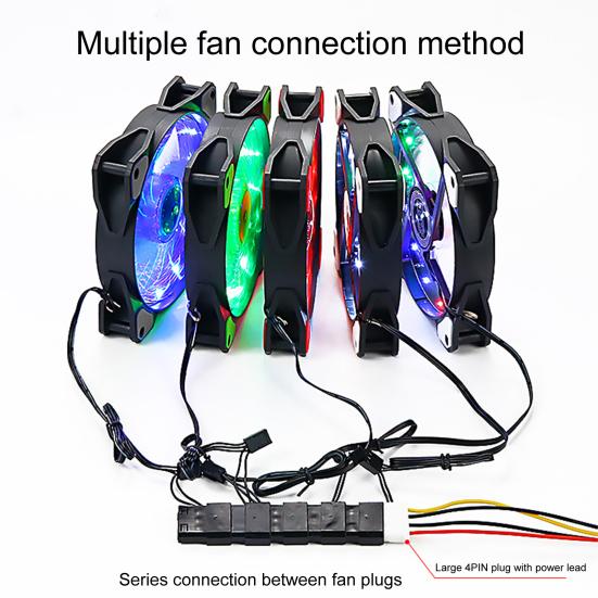 Модный компьютерный аксессуар, 15 светодиодов, длительный срок службы, бесшумные 3-контактные фонари, обслуживание подшипников, гидравлический 4-контактный вентилятор корпуса компьютера
