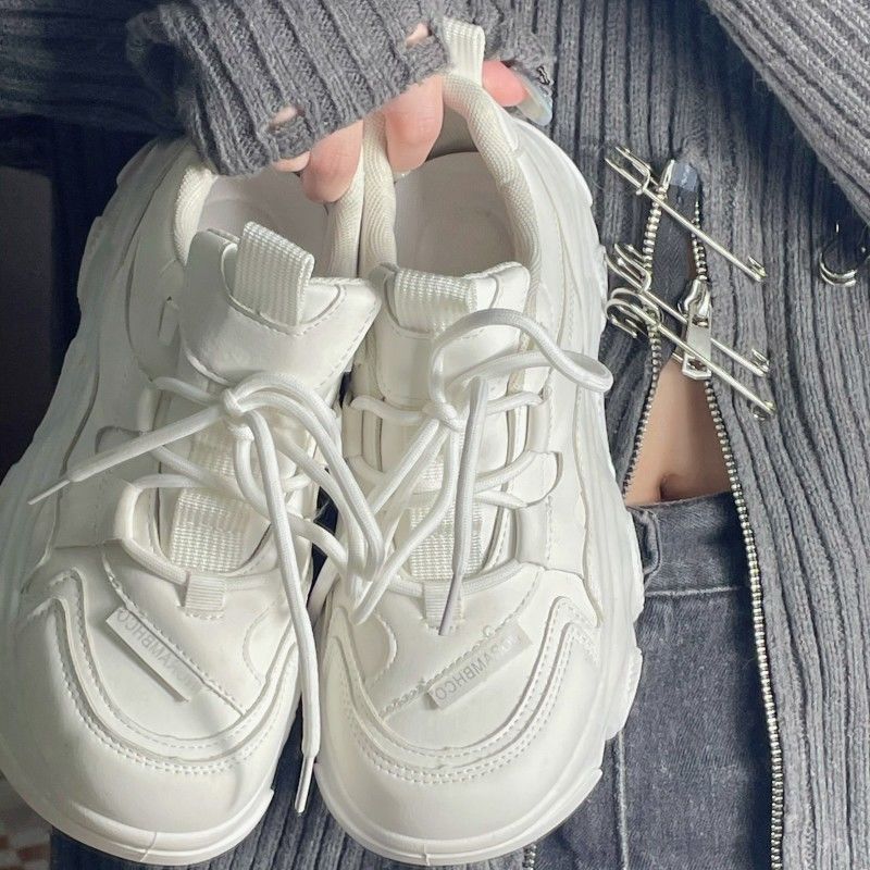 Платформенные кроссовки для женщин весна-осень, трендовые ретро новые универсальные увеличивающие рост повседневные спортивные кроссовки