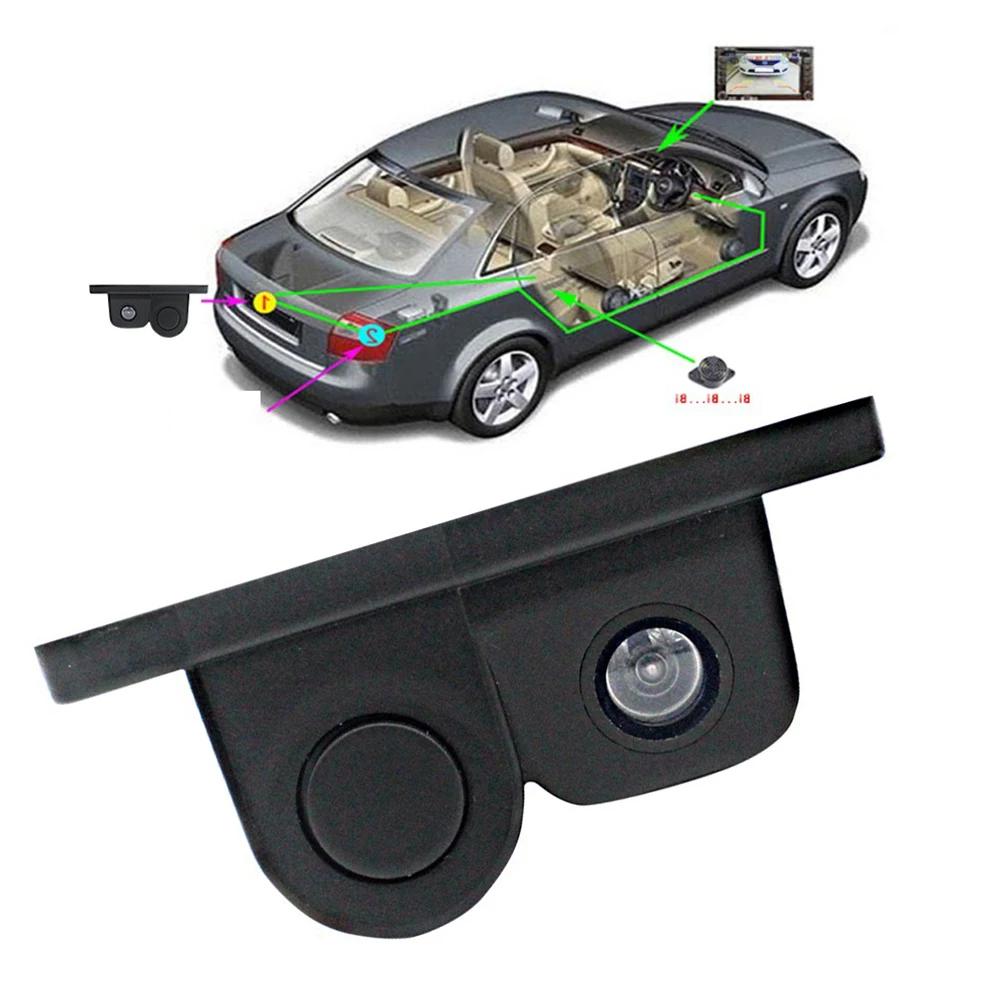 2in1 Car Parking Reversing Sensor Rear View Camera Kit with High Quality Material and Rh95% MAX Working Temperature