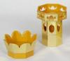 Hasegawa Buddhist Altar, Octagonal Flower Offerings with Gold Leaf (Size 2.5), 1 Pair [For Otani Sect of Shinshu (East)], Made In Japan