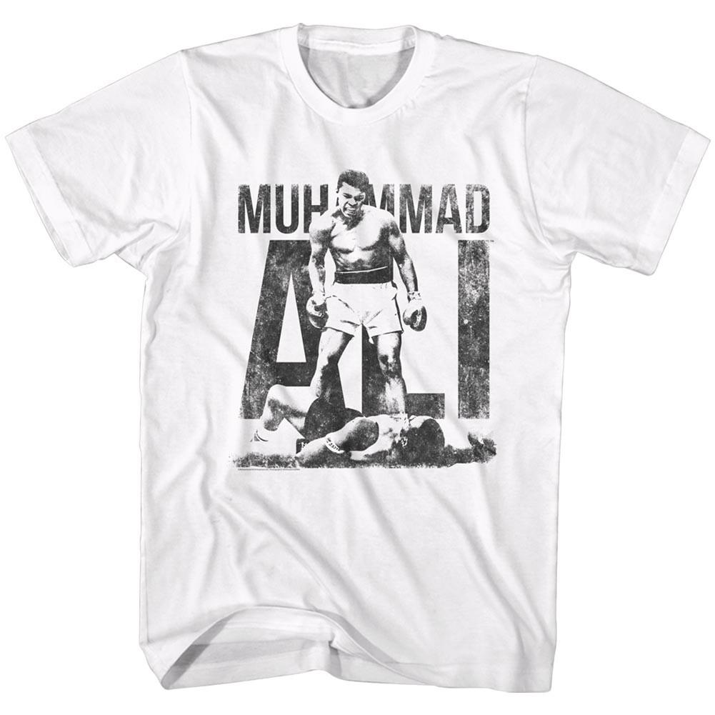 Muhammad Ali Distressed Knockout Standing Over Sonny Liston Men's T Shirt