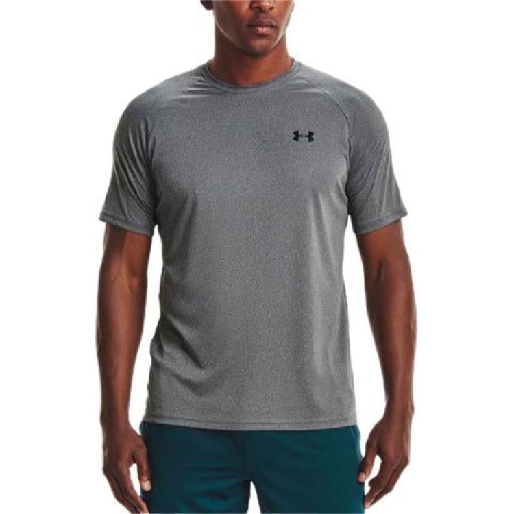 Under Armour Футболка с коротким рукавом и круглым вырезом Velocity Solid Logo, мужские топы, темно-серый цвет 1327965-012