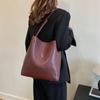Retro Large Capacity Soft Leather Bucket Bag New Lazy Casual Style Bag High-end Single Shoulder Armpit Bag