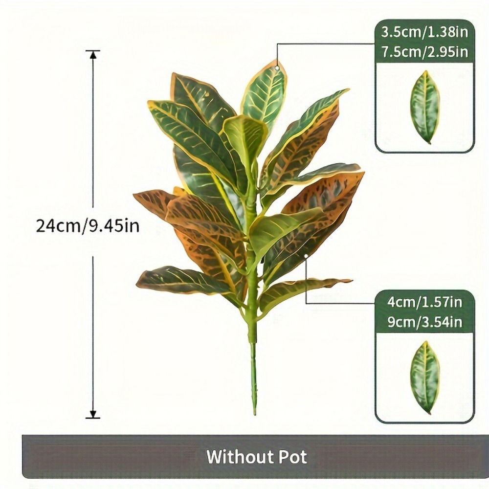 24cm/32cm Simulation Plant Green&Yellow Faux Plant Creative Plant Wall Gift