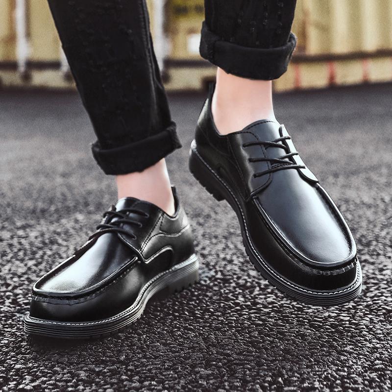 Мужские туфли на шнуровке, модные, повседневные, кожаные, мужские туфли, британские, дышащие, для жениха, на платформе, свадебные туфли для мужчин