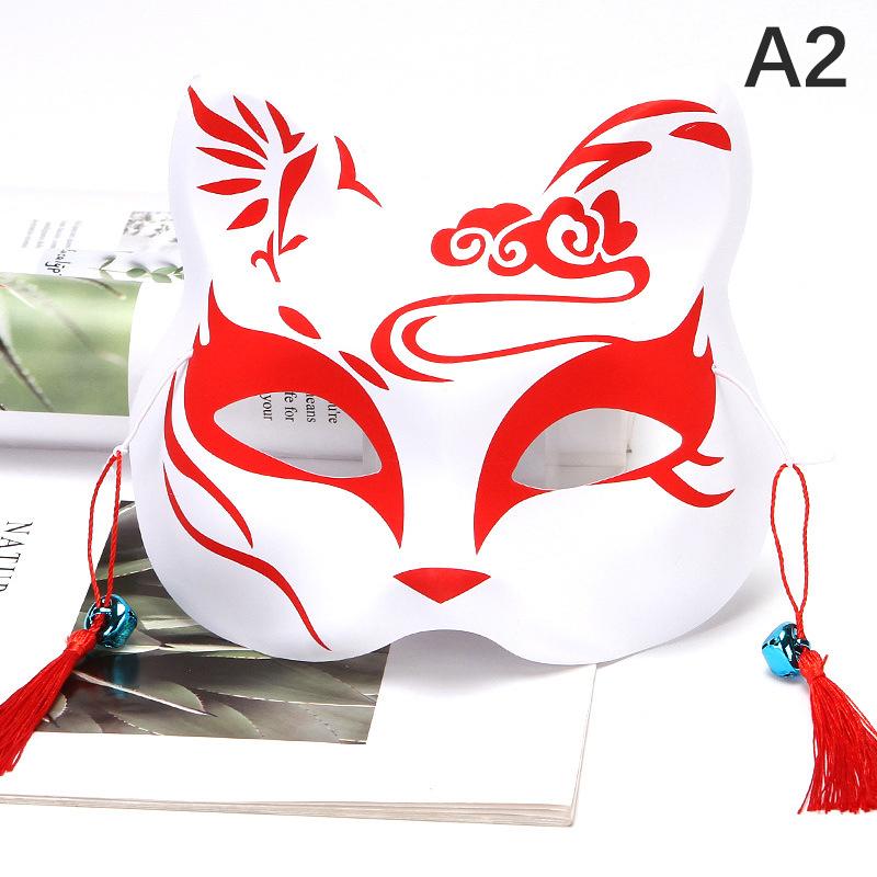 Anime Foxes Mask Japanese Cosplay Rave Hand-Painted Anime Demon Slayer Half Face