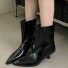 Autumn Pointed Toe Women Ankle Boots Slip On Low Heels Shoes Street Style Banquet Party Short Botas Mujer