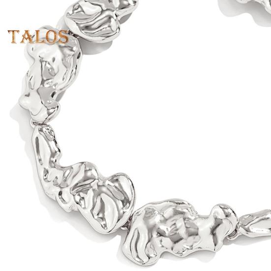 Женское ожерелье неправильной жидкой формы с гальваническим покрытием сплошного цвета в стиле панк из нержавеющей стали, украшения для шеи, вечерние украшения, ожерелье на ключицу, колье-колье