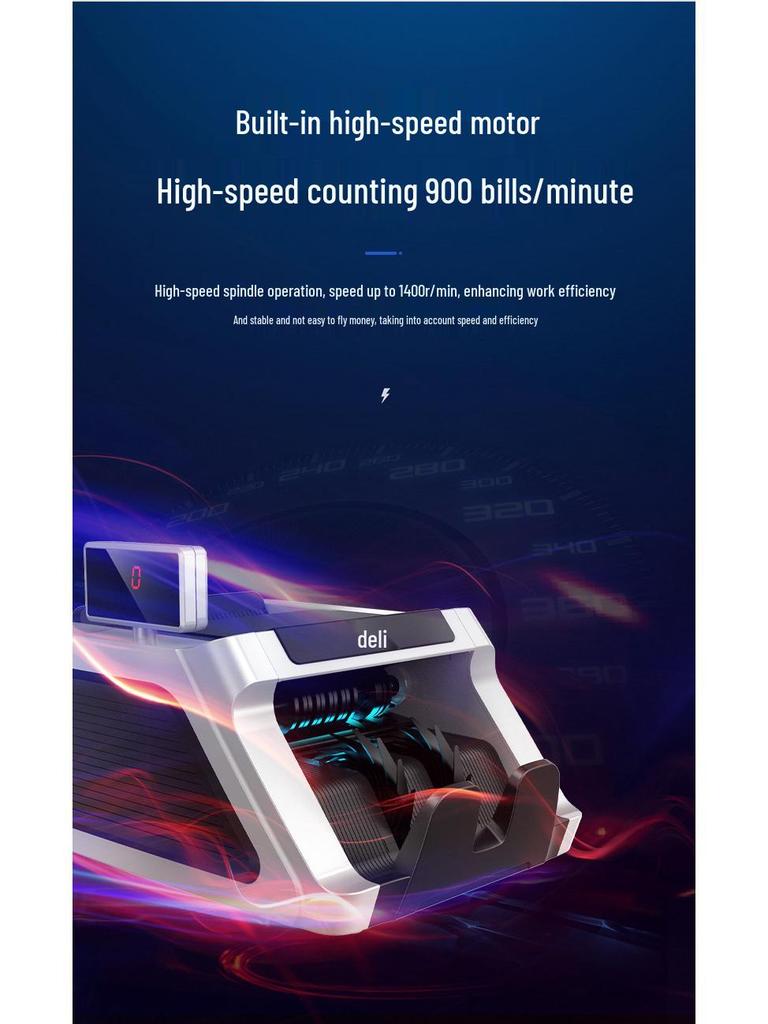 Счетчик банкнот Deli 33316S с детектором подделок класса B и национальной гарантией