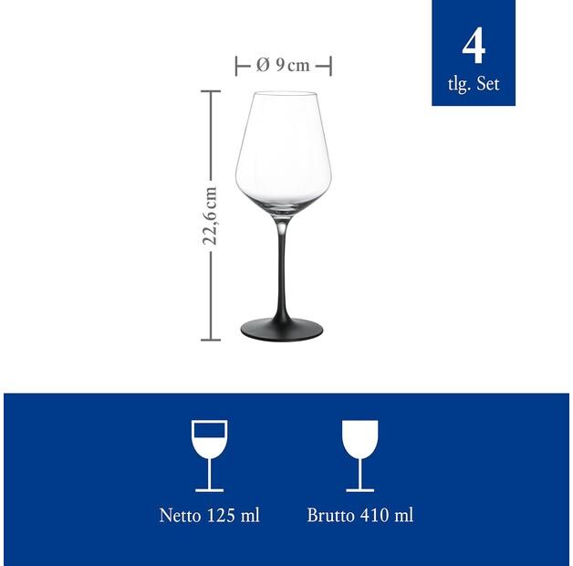 Набор бокалов для вина Villeroy & Boch Manufacture Rock white, 4 предмета (1137988120)