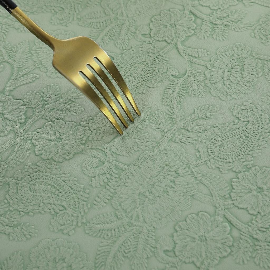 PU Leather Waterproof and Oil-proof Tablecloth Embossed Tablecloth Thickened Cloth Heat-insulating Light Luxury High-end Tablecloth