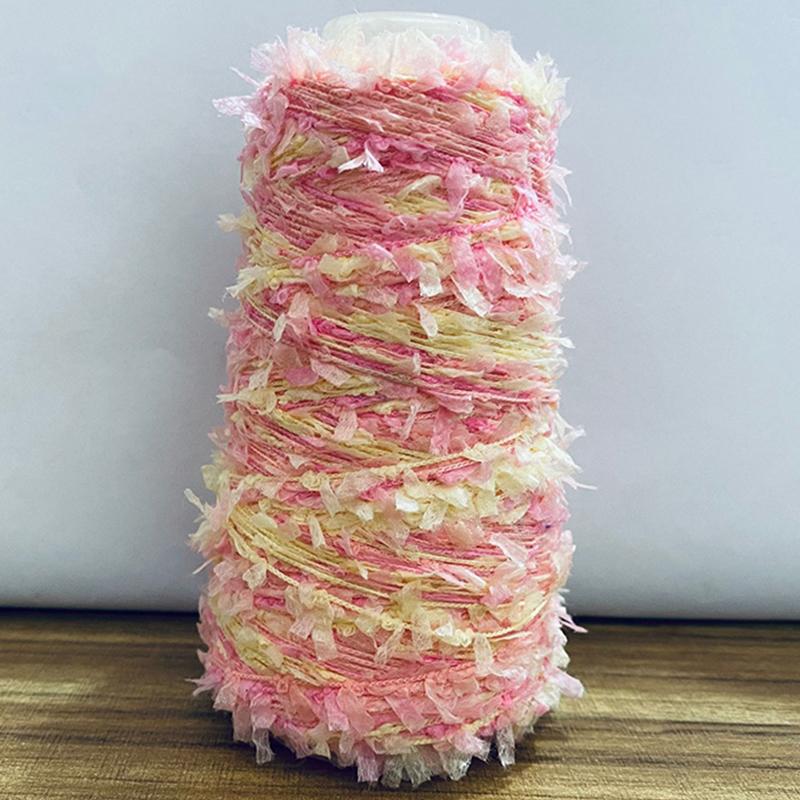 50G Rainbow Butterfly Paper Yarn Colorful Fancy Blend Partner Thread Hand Knitting Summer Baby Scarf Hat Doll Sweater Supplies